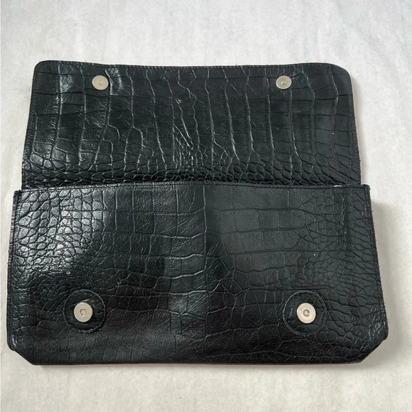 Rare Barbara Rihl Women Black Crocodile Leather Clutch One Size - Picture 7 of 8
